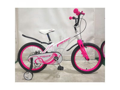 Велосипед детский PROF1 18д. LMG18204 (1шт) Infinity,магнез.рама,бел-розов.,звонок,доп.кол