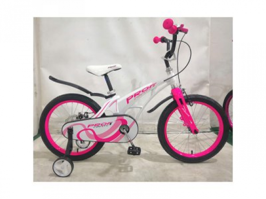 Велосипед детский PROF1 18д. LMG18204 (1шт) Infinity,магнез.рама,бел-розов.,звонок,доп.кол Фото