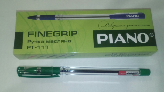 Ручка &quot;Finegrip&quot; шариковая Piano PT-111 зеленая, цена за уп., в уп., 10шт Фото