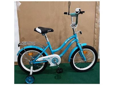 Велосипед детский PROF1 12д. L1294 (1шт) Star,голубой,звонок,доп.колеса,звонок,доп.колеса