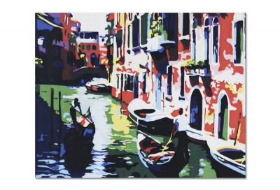 Холст-расскраска по номерам &quot;Венеция&quot; (40*50см), с набором красок и кисточкой и рамкой