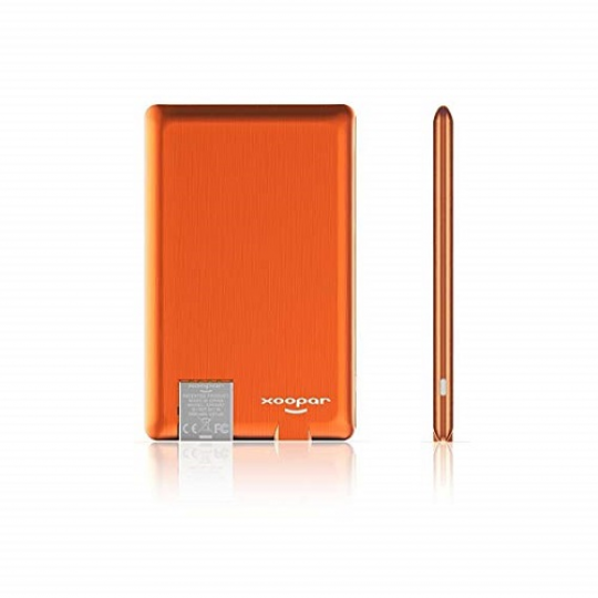 Внешн. порт.аккум. Батарея XOOPAR - POWER CARD(Li-Pol,1300мА*ч,оранж,microUSB/USB-каб, LED) Фото
