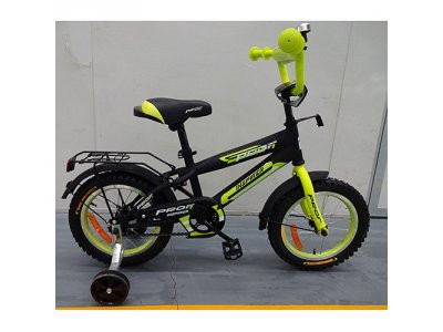 Велосипед детский PROF1 18д. G1851 (1шт) Inspirer,черно-салат(мат),звонок,доп.колеса
