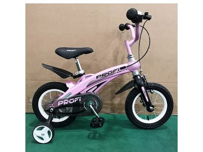 Велосипед детский PROF1 12д. LMG12122 (1шт) Projective,магниевая рама,розовый, доп.колеса