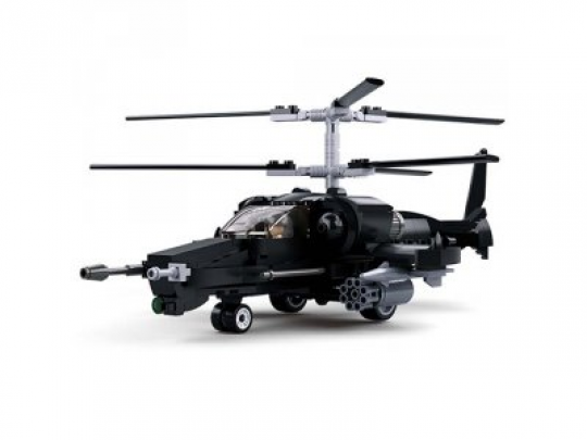 Конструктор SLUBAN M38-B0752 (16шт) военный вертолет, фигурка, 330дет, в кор-ке, 38-29-6,5см Фото
