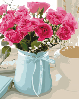 Картина по номерам &quot;Розовые розы&quot;,  в кор. 40*50см, ТМ ArtStory