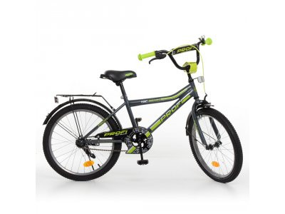 Велосипед детский PROF1 20д. Y20108 (1шт) Top Grade,графит-салат.(мат),звонок,подножка