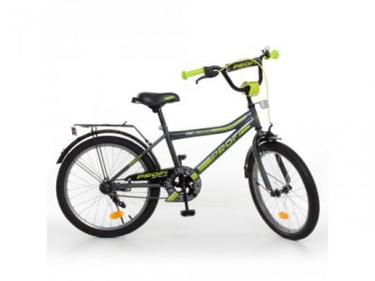 Велосипед детский PROF1 20д. Y20108 (1шт) Top Grade,графит-салат.(мат),звонок,подножка Фото