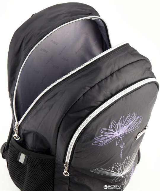 Рюкзак мягкий молодежный Kite Education для девочек 380 г 40.5 x 26.5 x 13.5 см 13 л Черный (K18-866L-1)  Фото