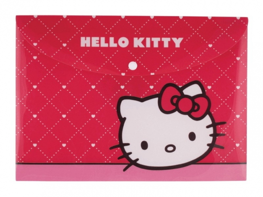 Папка на кнопке, А4 Hello Kitty /12/480/960/ Фото