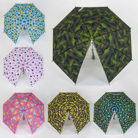 Зонтик детский С 39525 (60) 5 видов, d=82см, прозрачная вставка Фото