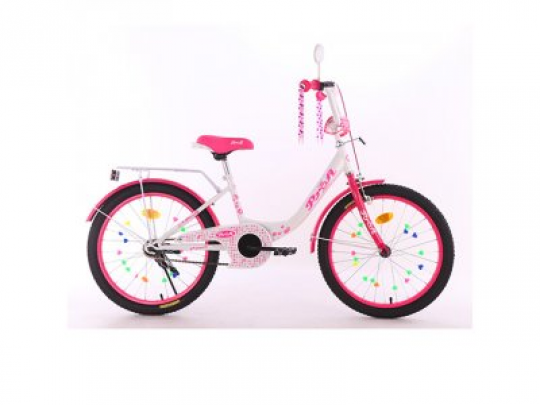Велосипед детский PROF1 20д. XD2014 (1шт) Princess,бело-малинов.,свет,звонок,зерк.,подножка Фото