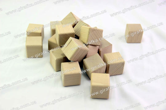 Кубики деревянные 4*4 см буковые 20 штук Фото