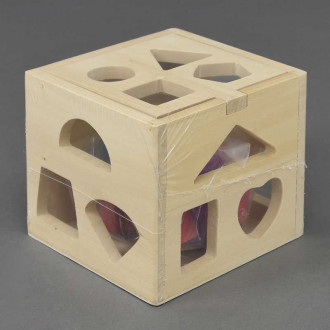 Деревянный куб-сортер 0541 (60) геометрические фигуры, в коробке