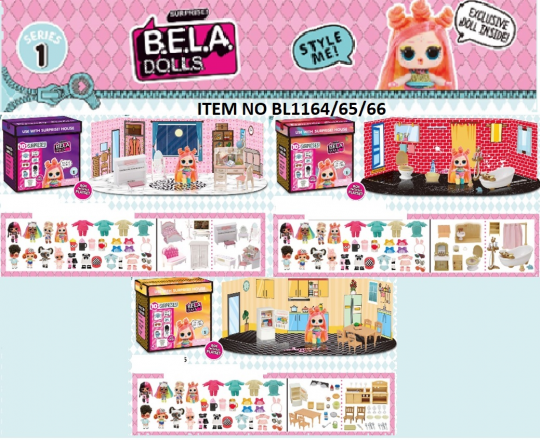 Игровой набор кукла+мебель для домика BELA DOLLS в каждом наборе-2 варианта мебели, кукла-7.5см ,3вида микс,в кор15,6*9.8*14,6см /36/ Фото