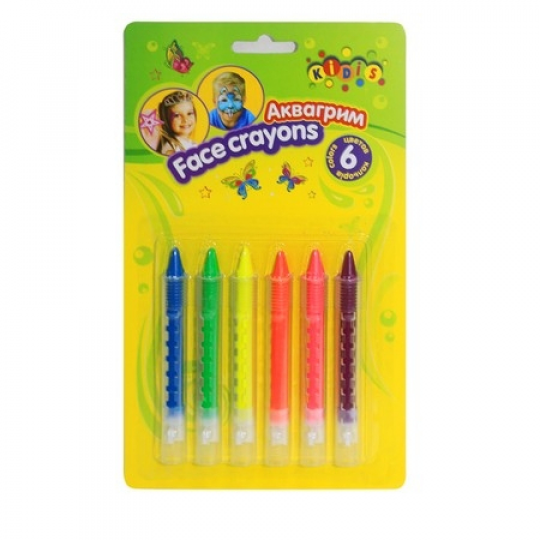 Краска, аква-гримм в карандашах, неон 6 цветов Фото