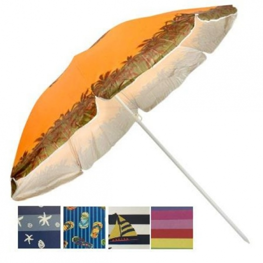 Зонт пляжный диаметр 2.4м серебро Фото