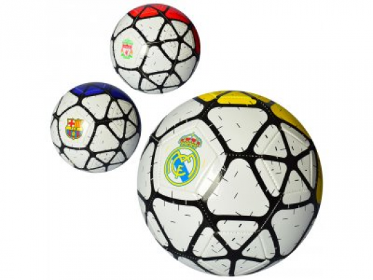 Мяч футбольный EV 3294 (30шт) размер 5, ПВХ 1,8мм, 2слоя, 32панели, 300-320г, 3вида(клубы),в кульке, Фото