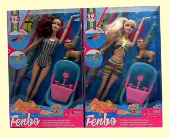 Кукла типа &quot;Барби&quot;, 2 вида, шарнир, в купальнике, с собачкой, ванной, в кор. 33*20,5*6,5с (72шт/2 Фото