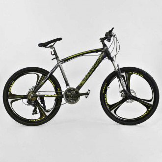 Велосипед Спортивный CORSO 26&quot;дюймов JYT 007 - 7277 BLACK-YELLOW EVOLUTION (1) Алюминий, 24 скорости
