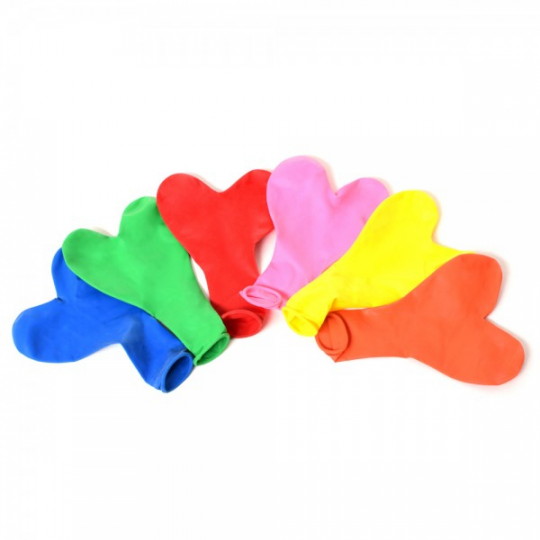 Шарики надувные MET10058 сердце, 100 шт (микс цветов) в кульке, 18-21-2см Фото