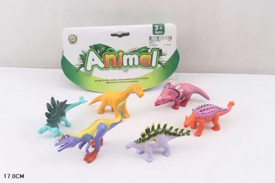 Животные 0081P (144шт/2) динозавры, 6 штук в пакете 17см Фото
