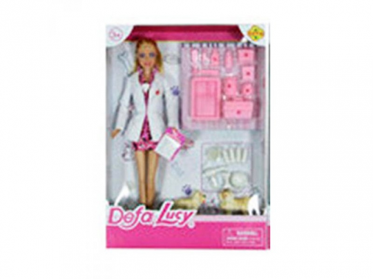 Кукла DEFA 8346A (36шт) доктор,29см, чемодан, инструменты, собачка 2шт, в кор-ке, 23-32,5-5см Фото
