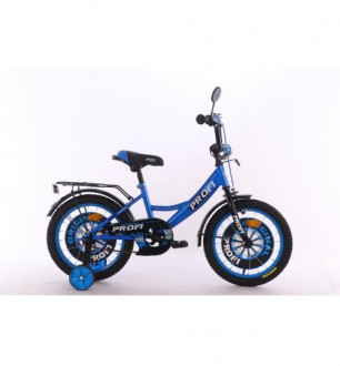 Велосипед детский PROF1 18д. XD1844 (1шт) Original boy,сине-черный,свет,звонок,зерк.,доп.колеса