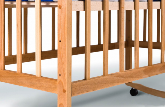 Кровать детская Гойдалка дуга + колеса (бук) bp142 Фото