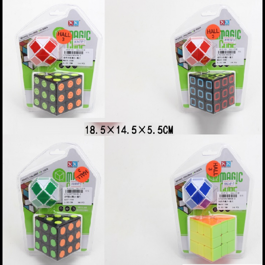 Кубик-логика 8707B-3/8853B-3/63B-3/60B-3 (1752305/06/07/19) (96шт/2)4 вида, плюс лог-змейка, 3*3, на блист 18, 5*14, 5*5, 5см Фото