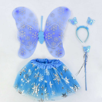 Карнавальный набор для девочки Бабочка C 31262 (100) 4 предмета: юбка, крылья, жезл, ободок