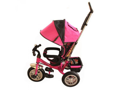 Велосипед M 3113-6A (1шт)три кол.резина (12/10),колясочный,своб.ход колеса,тормоз,подшипн.,розовый