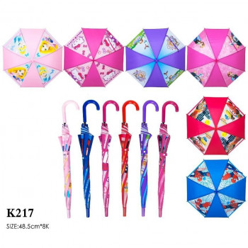 Зонт K217  6 видов, м/г, в пакете 49 см