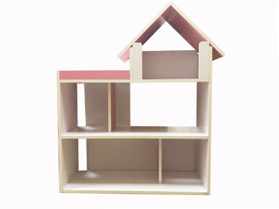 Домик ДВП,белый с розовым, 2-х этаж,4 комнаты,размер домика-104*83*30см, в кор. 83*30*13,5 см /1/
