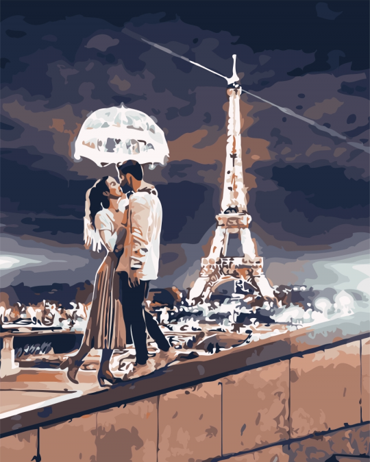 Картина по номерам &quot;Любовь в Париже&quot; 40*50см Фото