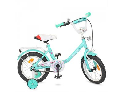 Велосипед детский PROF1 14д. Y1484 (1шт) Flower, мята,звонок,доп.колеса