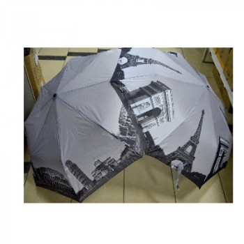 Зонт полуавтомат Города мира черно-белый