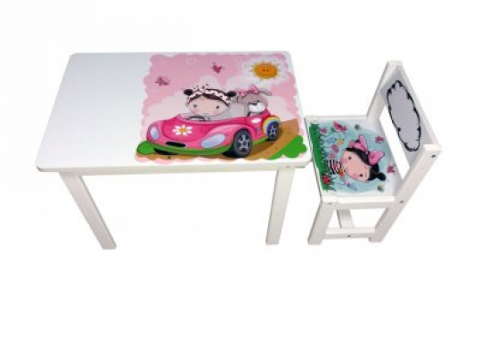 Детский стол и стул BSM2K-09 girl in car - девочка в авто Фото