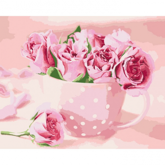 Картина по номерам &quot;Чайные розы&quot;, в кор. 40*50см Фото