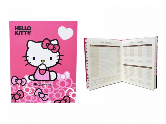 Дневник школьный, глиттер Hello Kitty-3 Фото