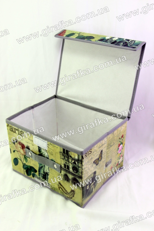 Ящик-коробка Коробка для хранения Париж  оливковая Фото