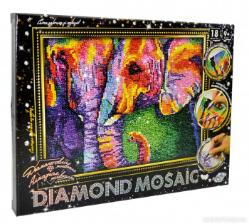 Алмазная живопись Diamond Mosaic Слоны