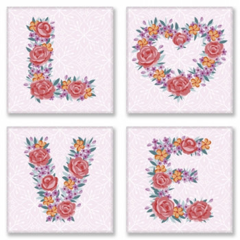 Набор для росписи по номерам - LOVE, flowers (СН125)