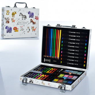 Набор для творчества MK 4760-2 (20шт) каранд,акв.краски,скетч маркеры,мелки,в чемодане,35-25-5см