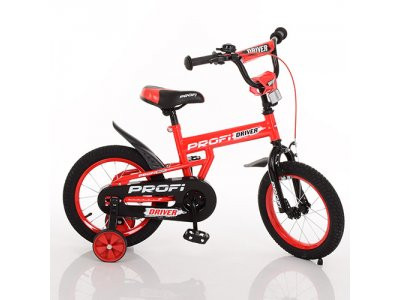 Велосипед детский PROF1 16д. L16112 (1шт) Driver,красный,доп.колеса