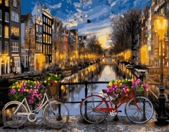 Картина по номерам &quot;Вечерний канал Амстердама&quot;, в термопакете 40*50см Фото