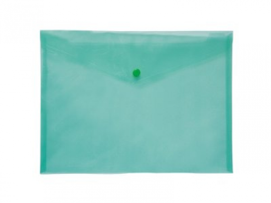Папка-конверт А4 на кнопці JOBMAX, прозора, зелений Фото