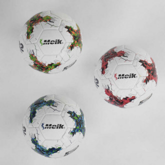 Мяч футбольный С 40043 (50) 3 вида, размер №5, вес 410 грамм, баллон с ниткой, материал TPU, клеенный, (поставляется накаченным на 90%)