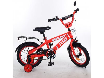 Велосипед детский PROF1 16д. T16171 (1шт) Flash,красный,звонок,доп.колеса