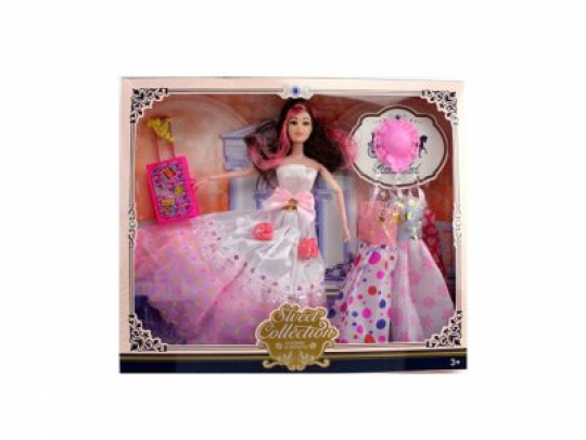Кукла с нарядом 521D-2 (24шт) шарнирн, 27см, платья3шт, шляпа, чемодан, микс вид, в кор, 38-32-5,5см Фото